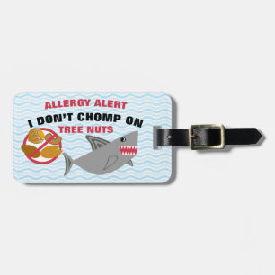 Boom Nut Allergy Alert Shark Label voor medische k Bagagelabel