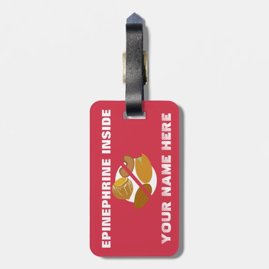 Boom Nut Allergy Alert Shark Label voor medische k Bagagelabel (Achterkant verticaal)