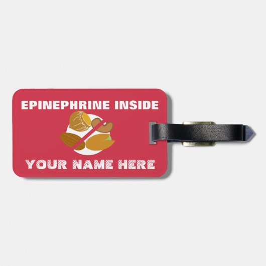 Boom Nut Allergy Alert Shark Label voor medische k Bagagelabel (Achterkant horizontaal)