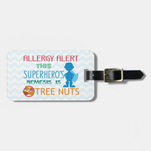 Boom Nut Allergy Superheld Alert voor Medische Uit Bagagelabel