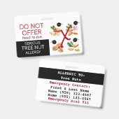 Boom Nut Etiket voor voedingsallergie Badge (Voor- en achterkant)