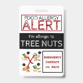 Boom Nut Etiket voor voedingsallergie Badge