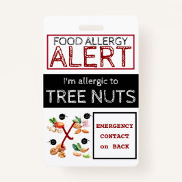 Boom Nut Etiket voor voedingsallergie Badge