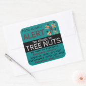Boom Nut Food Allergy Alert Sticker Blauwgroen (Envelop)
