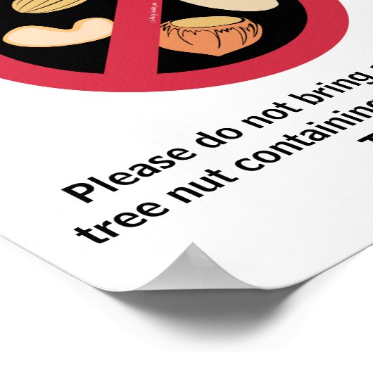 Boom Nut Free Classroom Gepersonaliseerd Allergy S Poster (Hoek)