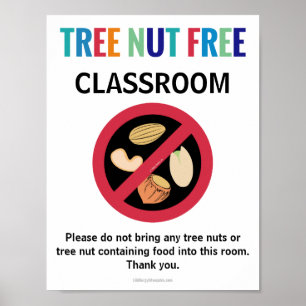 Boom Nut Free Classroom Gepersonaliseerd Allergy S Poster