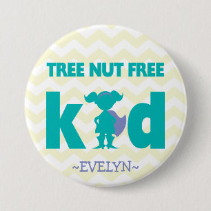 Boom Nut Free Superheld Girl Button