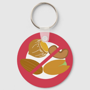 Boom Nut Free Symbool Red Nut Allergy Kinder Sleutelhanger