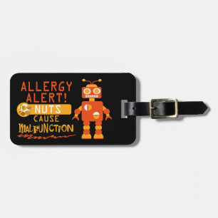 Boom Nut Peanut - Gepersonaliseerde allergie-alarm Bagagelabel