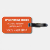 Boom Nut Peanut - Gepersonaliseerde allergie-alarm Bagagelabel (Achterkant horizontaal)