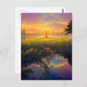 Boom omhelzen het magische licht briefkaart (Voorkant / Achterkant)