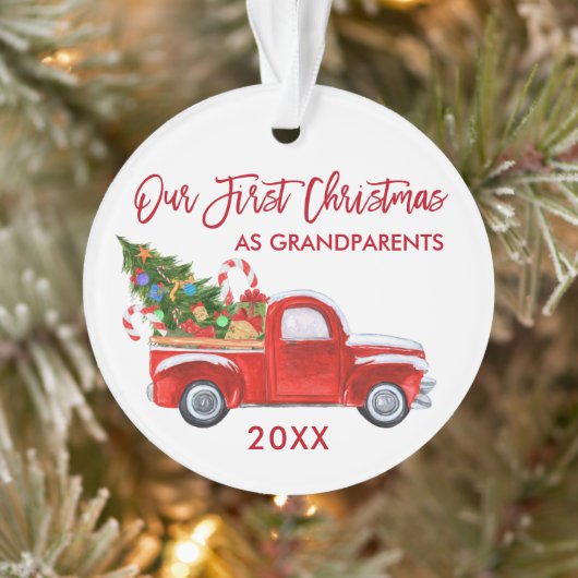 Boom Onze eerste Kerstmis als grootouders Rood Ornament (Boom)