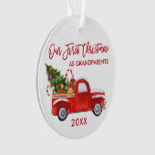 Boom Onze eerste Kerstmis als grootouders Rood Ornament (voorkant)