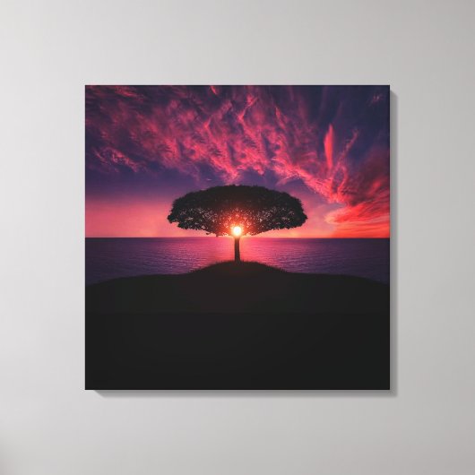 boom op de verf van de Zon, foto, Canvas Afdruk (Voorkant)