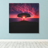 boom op de verf van de Zon, foto, Canvas Afdruk (Insitu (Houten vloer))