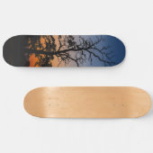Boom op een achtergrond van zonsondergang skateboard (Horizontaal)