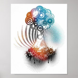 Boom op een wolkendroom poster