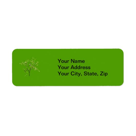 Boom op groene achtergrond etiket (Voorkant)