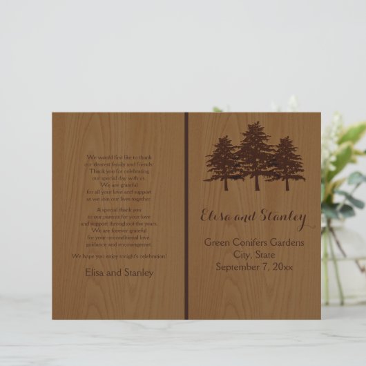 Boom op het programma voor de bruiloft van houtbru (Staand voorkant)