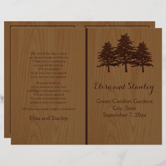 Boom op het programma voor de bruiloft van houtbru (Voorkant / Achterkant)