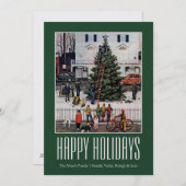 Boom op het stadsplein feestdagenkaart (Voorkant / Achterkant)