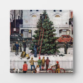 Boom op het stadsplein fotoplaat (Voorkant)