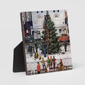 Boom op het stadsplein fotoplaat (Voorkant)