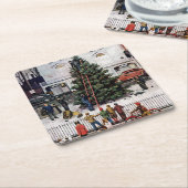 Boom op het stadsplein kartonnen onderzetters (Schuin)