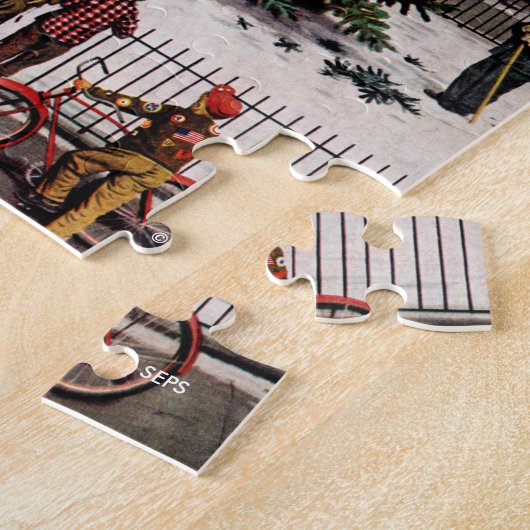 Boom op het stadsplein legpuzzel (Zijkant)