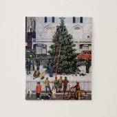 Boom op het stadsplein legpuzzel (Verticaal)