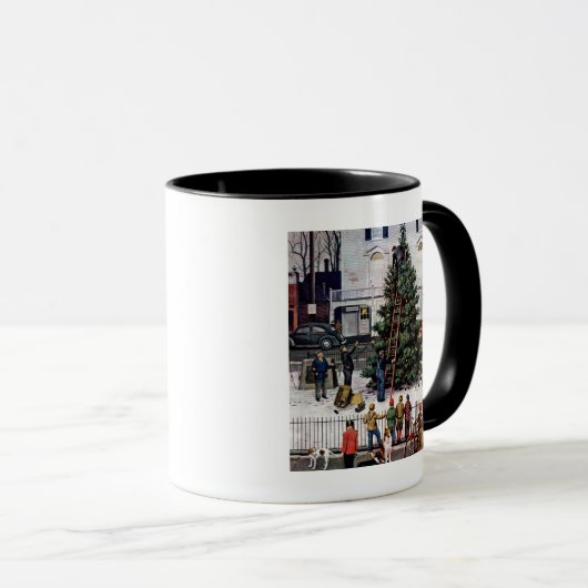 Boom op het stadsplein mok (Voorkant rechts)