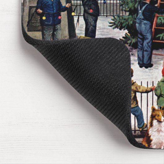 Boom op het stadsplein muismat (Hoek)