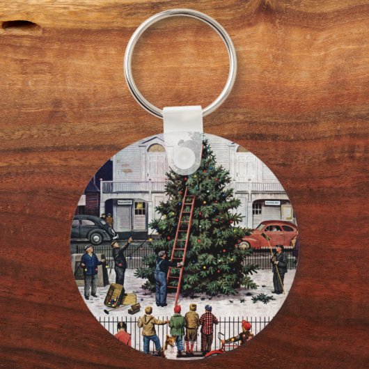 Boom op het stadsplein sleutelhanger (Voorkant)