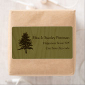 Boom op hout groen bos bruiloft etiket (Insitu)