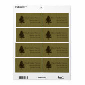 Boom op hout groen bos bruiloft etiket (Full Sheet)