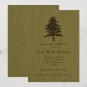 Boom op hout groen bos bruiloft vrijgezellenfeest kaart (Voorkant / Achterkant)