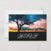 Boom op Sunset Wedding RSVP-kaarten RSVP Kaartje (Achterkant)