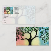 Boom op vellum boven waterverf achtergrond visitekaartje (Voorkant / Achterkant)