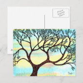 Boom op Vellum met Waterverf achtergrond Briefkaart (Voorkant / Achterkant)