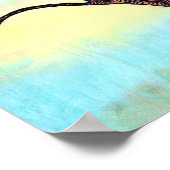 Boom op Vellum met Waterverf achtergrond Poster (Hoek)