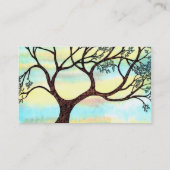 Boom op Vellum met Waterverf achtergrond Visitekaartje (Achterkant)
