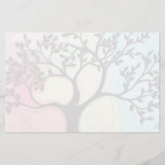 Boom op Vellum over waterverf - gedigitaliseerd Briefpapier (Voorkant)