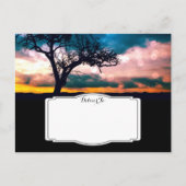 Boom op zonsondergang Save the Date Wedding Aankondigingskaart (Achterkant)