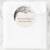 Boom, oude krantenkwaliteit ronde sticker (Tas)