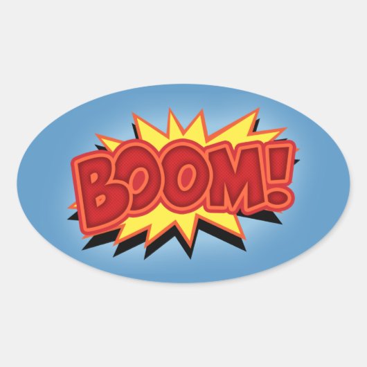 Boom! Ovale Sticker (Voorkant)