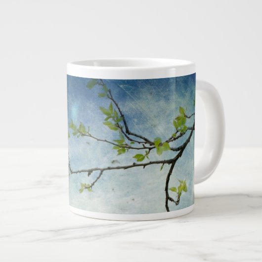 Boom over getextureerde hemel grote koffiekop (Voorkant rechts)