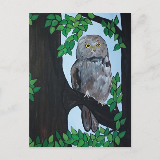 Boom Owl Briefkaart (Voorkant)