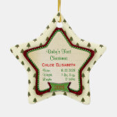 Boom Patroon Baby's Eerste Kerstmis 2023 Ster Keramisch Ornament (Achterkant)