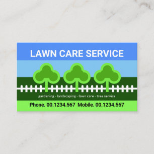 Boom Picket Fence Lawn Landscape Care Visitekaartje