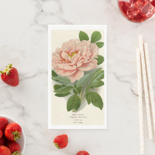 Boom Pioen – Elegant Vintage Botanisch Ontwerp Servet